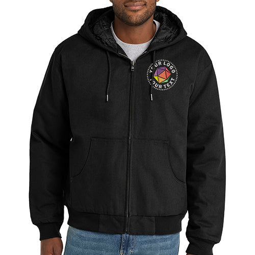 CornerStone® Custom Embroidered Tall Duck Cloth Hooded Work Jacket - TLJ763H