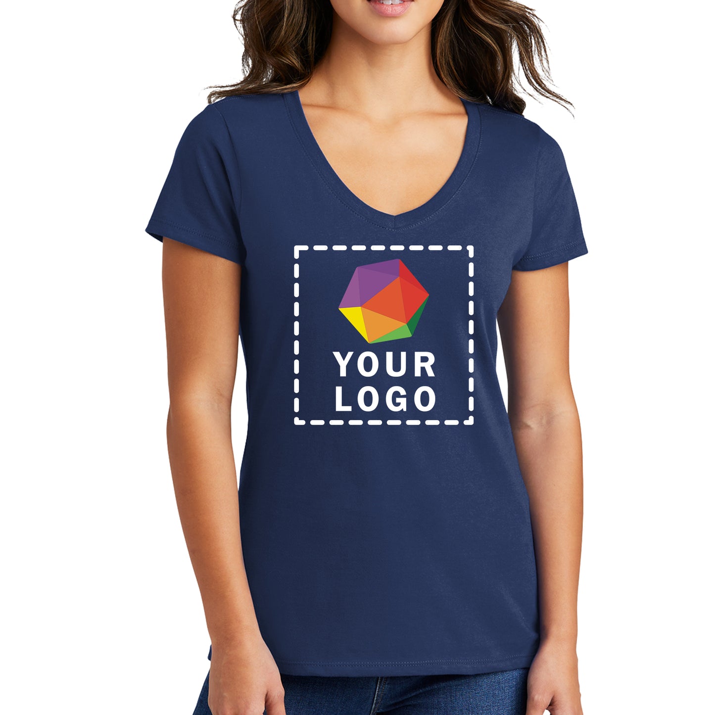 Port & Company® Custom Printed Women's Fan Favorite™ V-Neck Tee - LPC450V