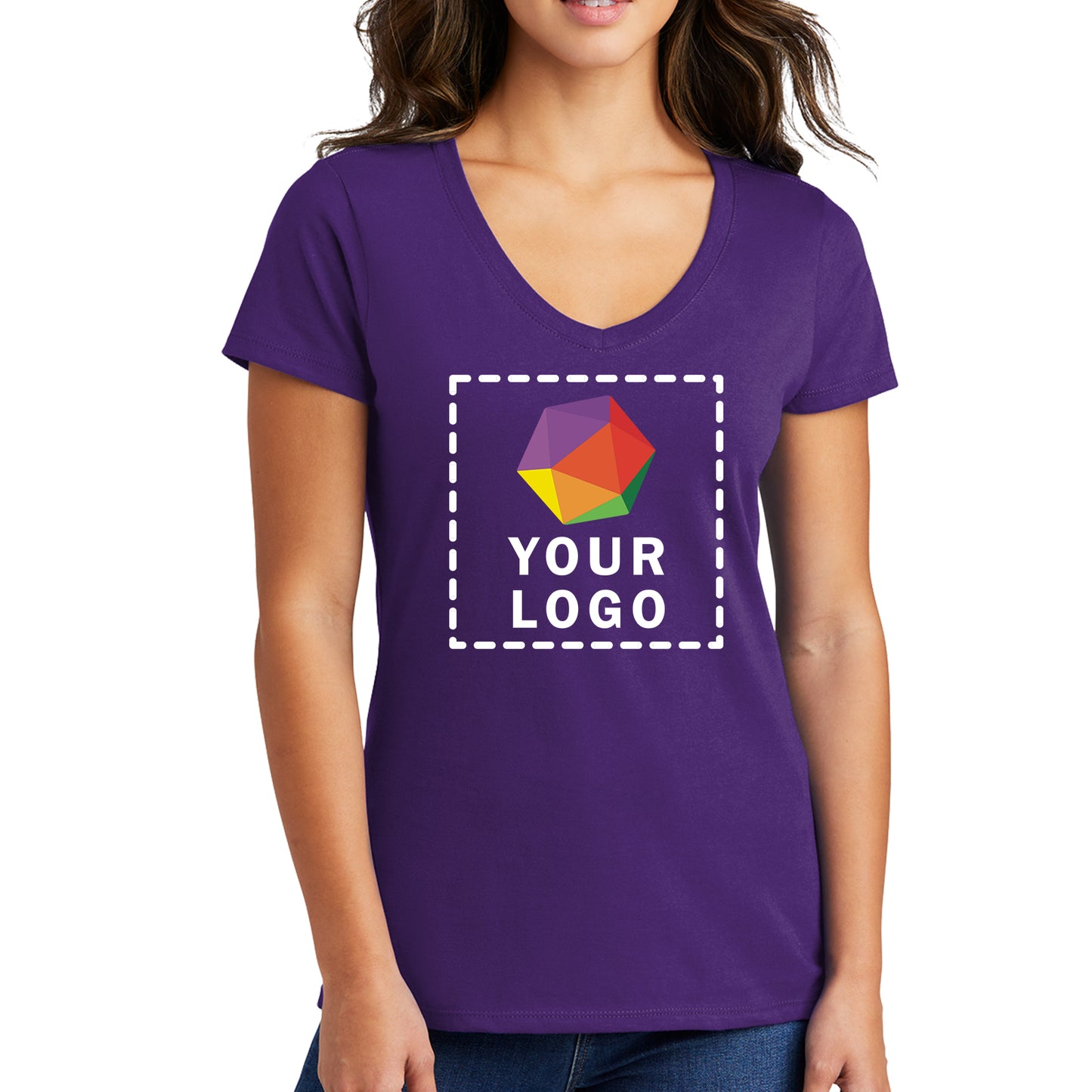 Port & Company® Custom Printed Women's Fan Favorite™ V-Neck Tee - LPC450V