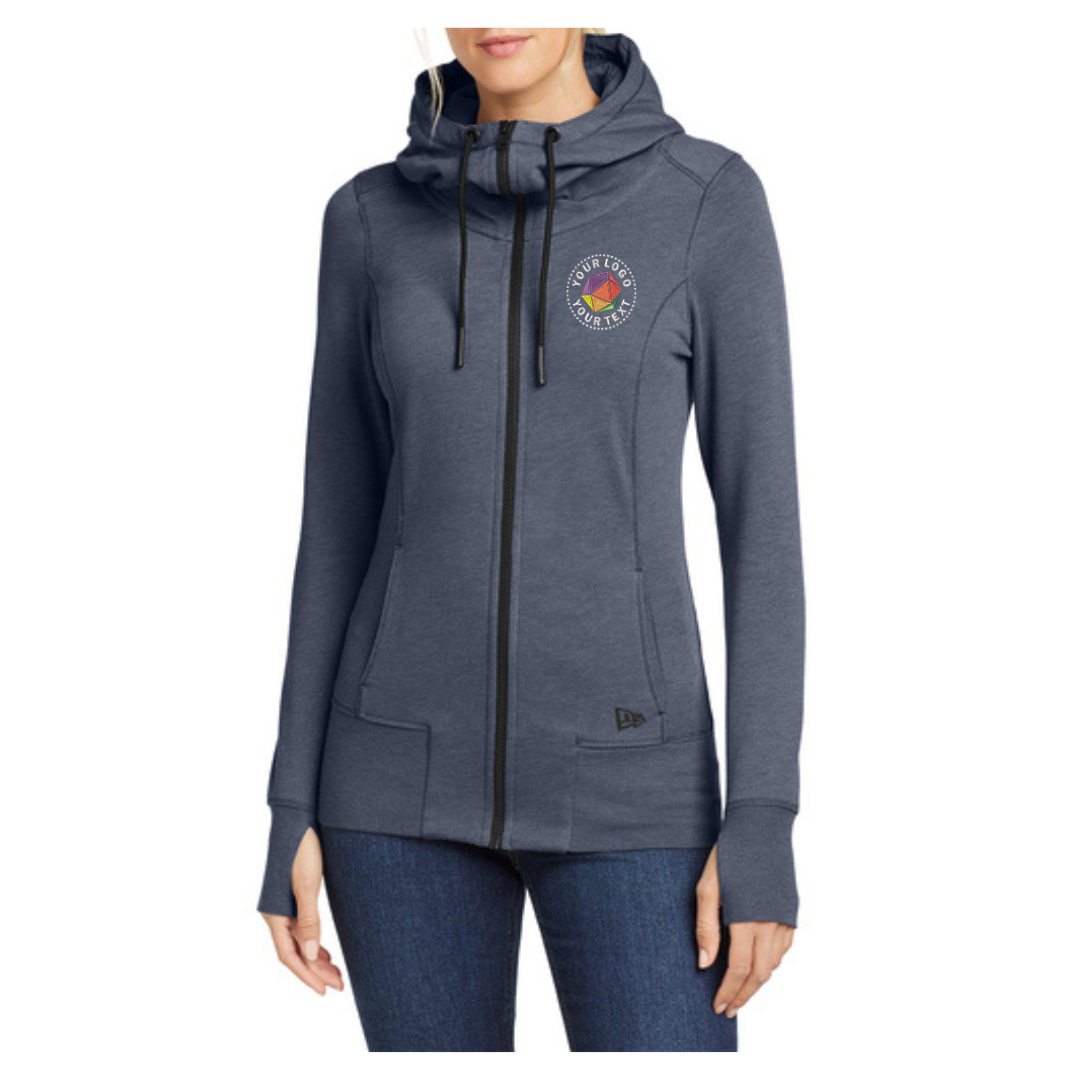New Era® Women's Custom Embroidered Tri-Blend Fleece Full-Zip Hoodie - LNEA511