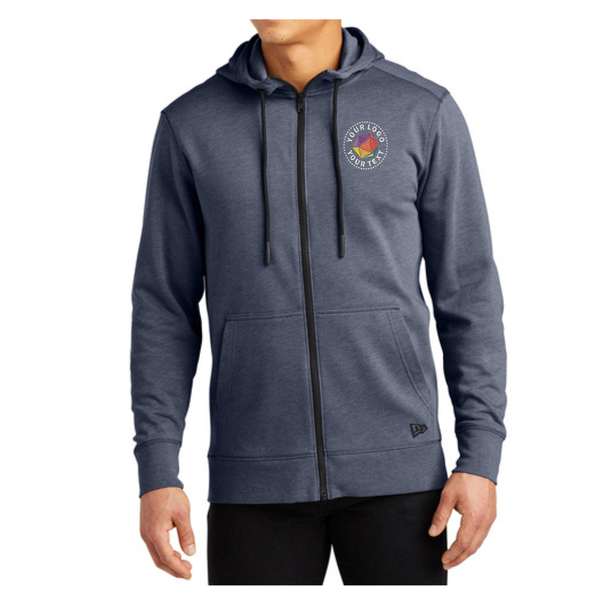 New Era® Custom Embroidered Tri-Blend Fleece Full-Zip Hoodie - NEA511