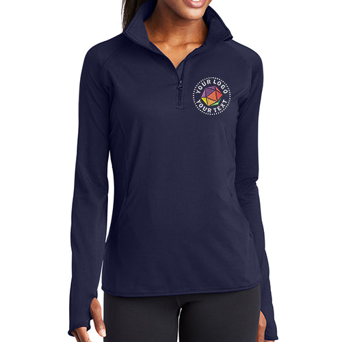 Sport-Tek® Custom Embroidered Women's Sport-Wick® Stretch 1/4-Zip Pullover - LST850