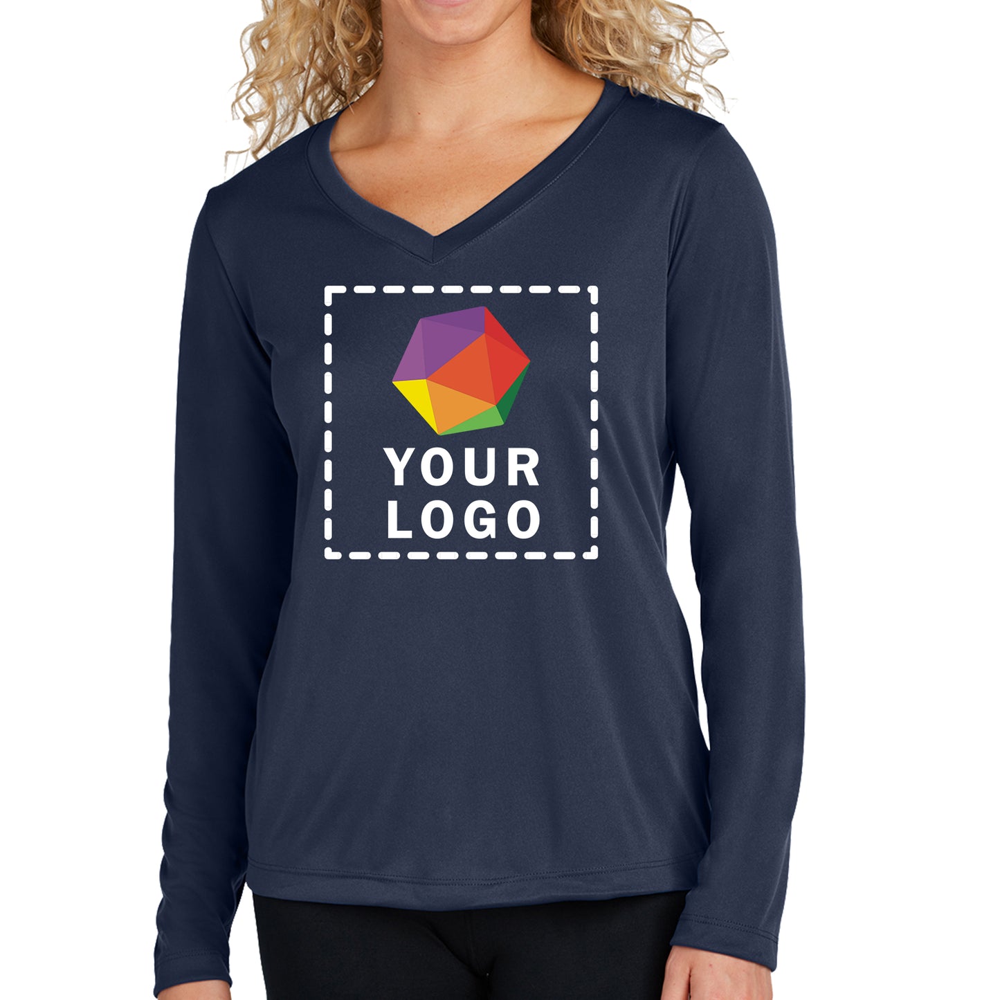 Sport-Tek® Custom Printed Women's Long Sleeve PosiCharge® Competitor™ V-Neck Tee - LST353LS