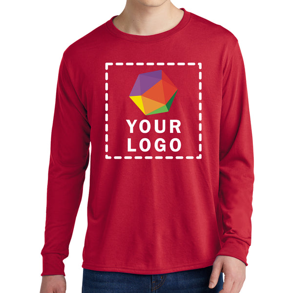 Jerzees® Dri-Power® 100% Polyester Custom Printed Long Sleeve T-Shirt. 21LS