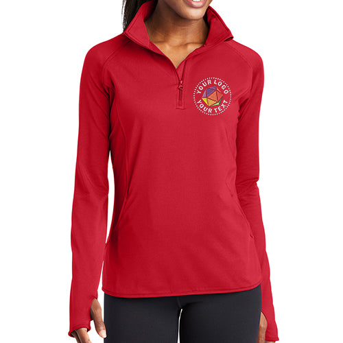 Sport-Tek® Custom Embroidered Women's Sport-Wick® Stretch 1/4-Zip Pullover - LST850