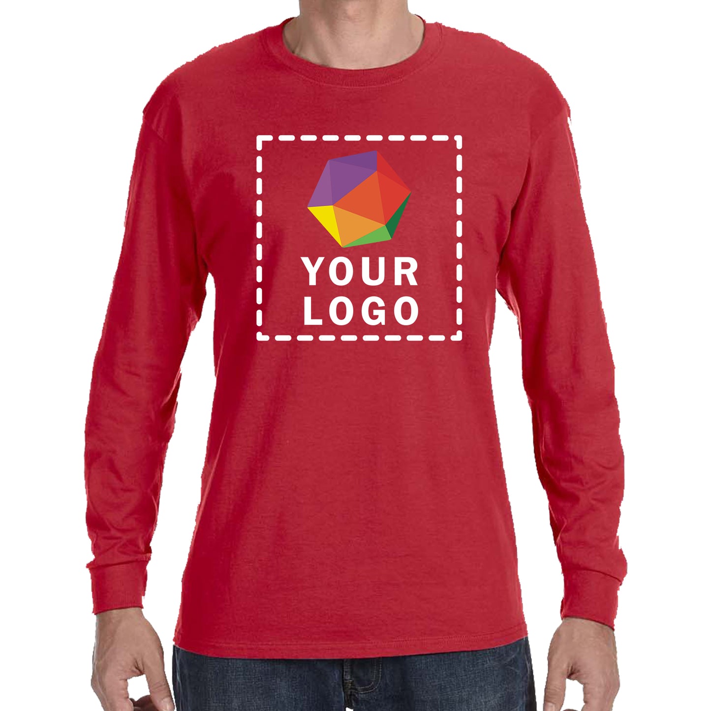 Jerzees® Dri-Power® 50/50 Cotton/Poly Custom Printed Long Sleeve T-Shirt. 29LS