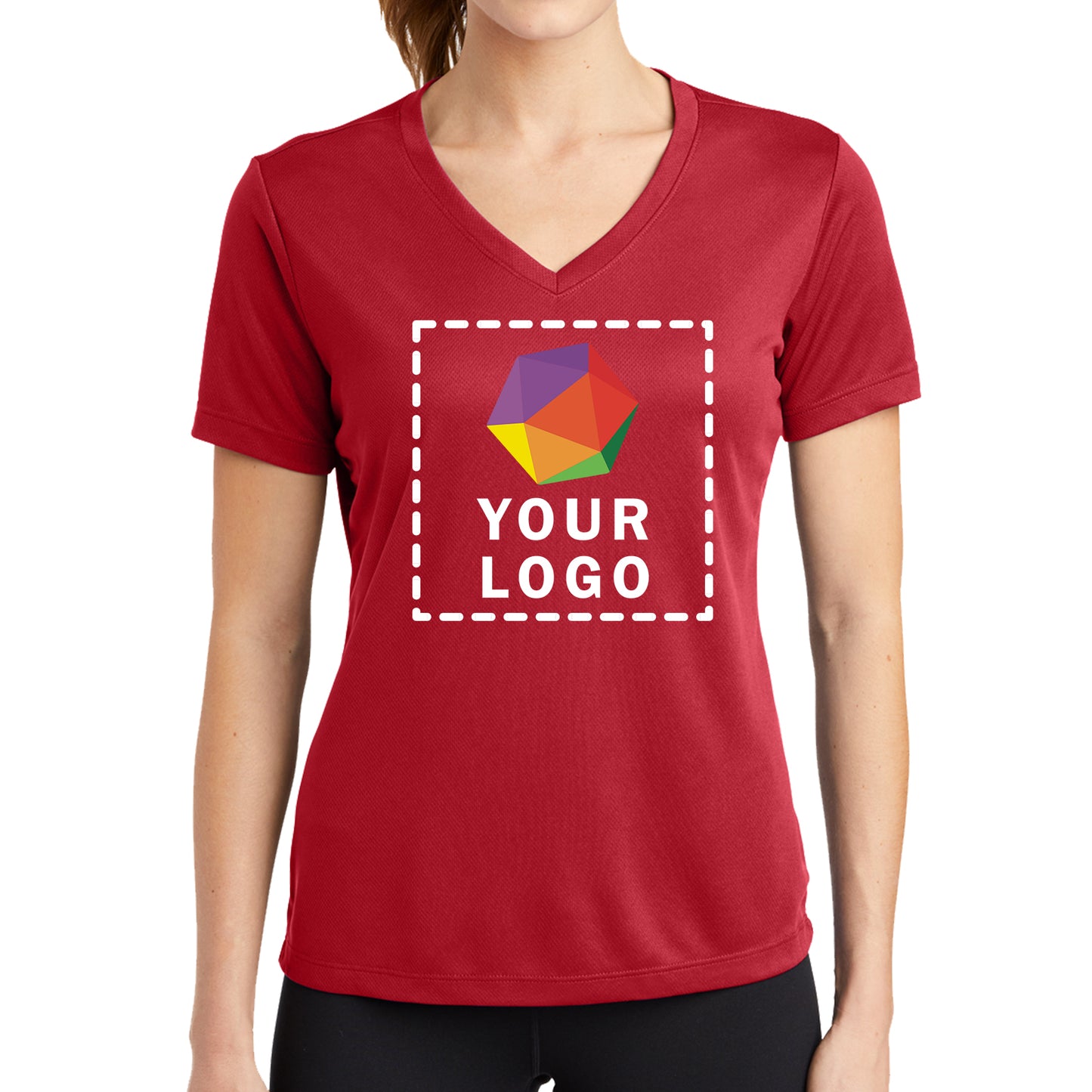 Sport-Tek® Custom Printed Women's PosiCharge® RacerMesh® V-Neck Tee - LST340