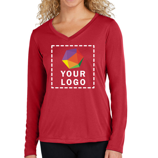 Sport-Tek® Custom Printed Women's Long Sleeve PosiCharge® Competitor™ V-Neck Tee - LST353LS