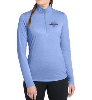 Sport-Tek® Custom Embroidered Women's PosiCharge® Tri-Blend Wicking 1/4-Zip Pullover  -  LST407