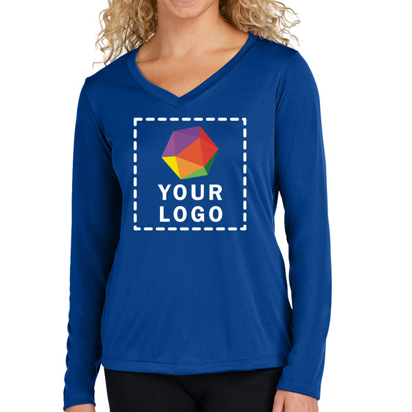 Sport-Tek® Custom Printed Women's Long Sleeve PosiCharge® Competitor™ V-Neck Tee - LST353LS