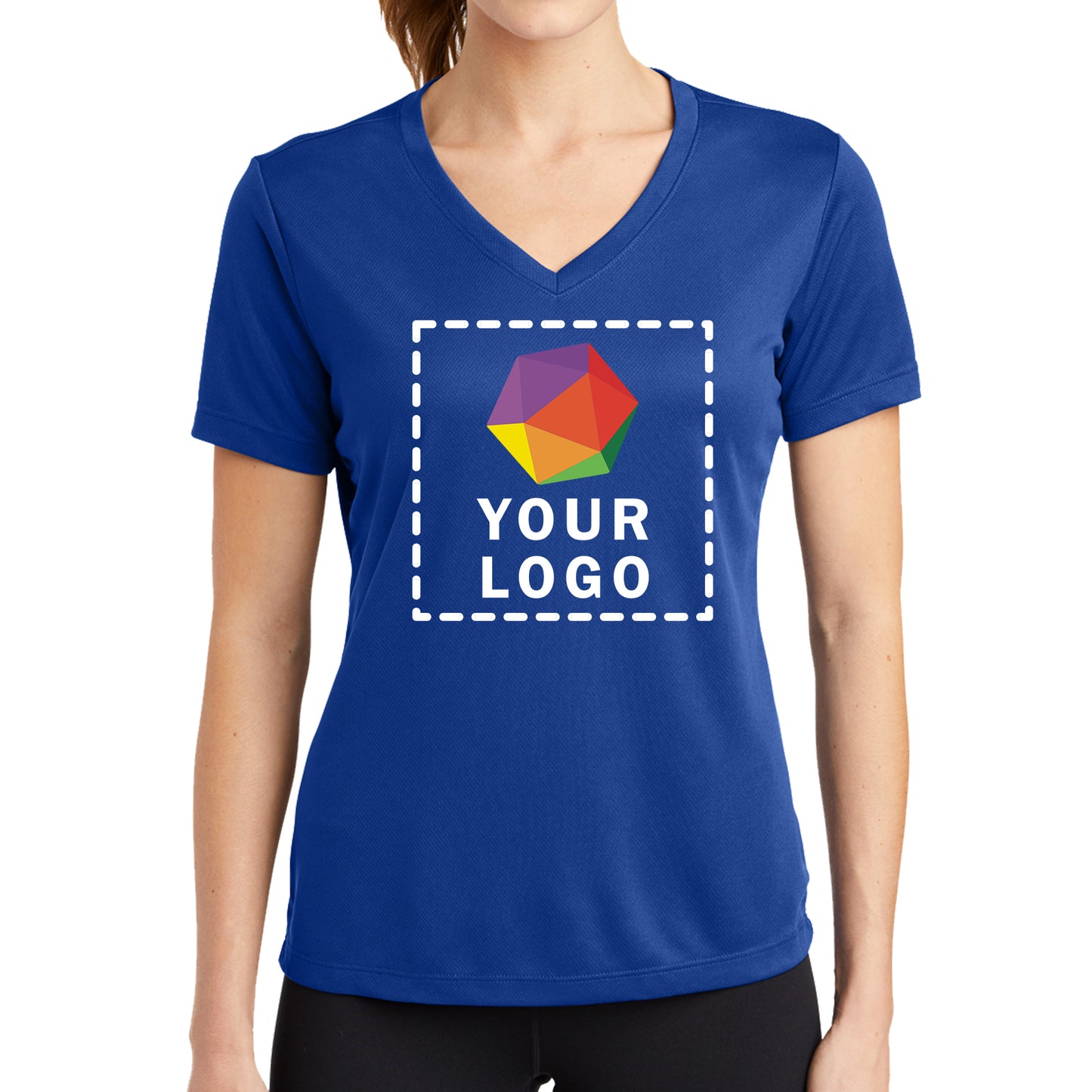 Sport-Tek® Custom Printed Women's PosiCharge® RacerMesh® V-Neck Tee - LST340