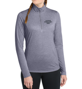 Sport-Tek® Custom Embroidered Women's PosiCharge® Tri-Blend Wicking 1/4-Zip Pullover  -  LST407