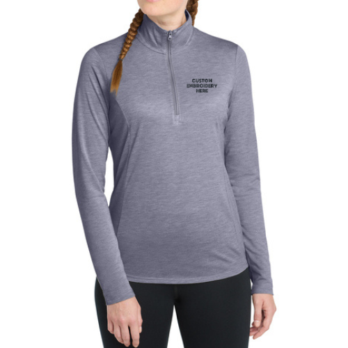 Sport-Tek® Custom Embroidered Women's PosiCharge® Tri-Blend Wicking 1/4-Zip Pullover  -  LST407