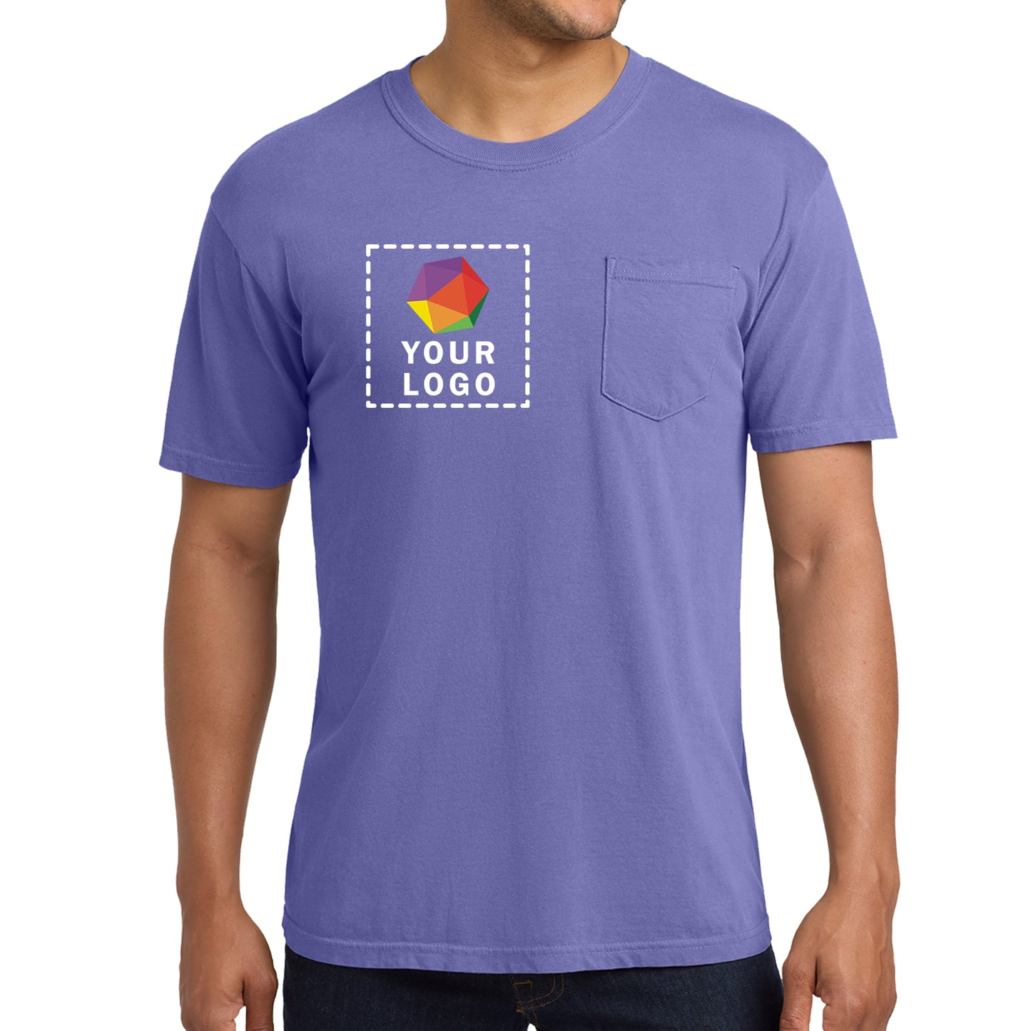 Comfort Colors® Custom Printed Heavyweight Ring Spun Pocket Tee - 6030