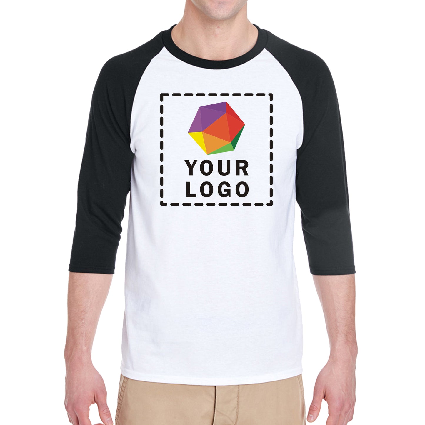 Gildan Custom Printed Adult Heavy Cotton™ Three-Quarter Raglan Sleeve T-Shirt - G570