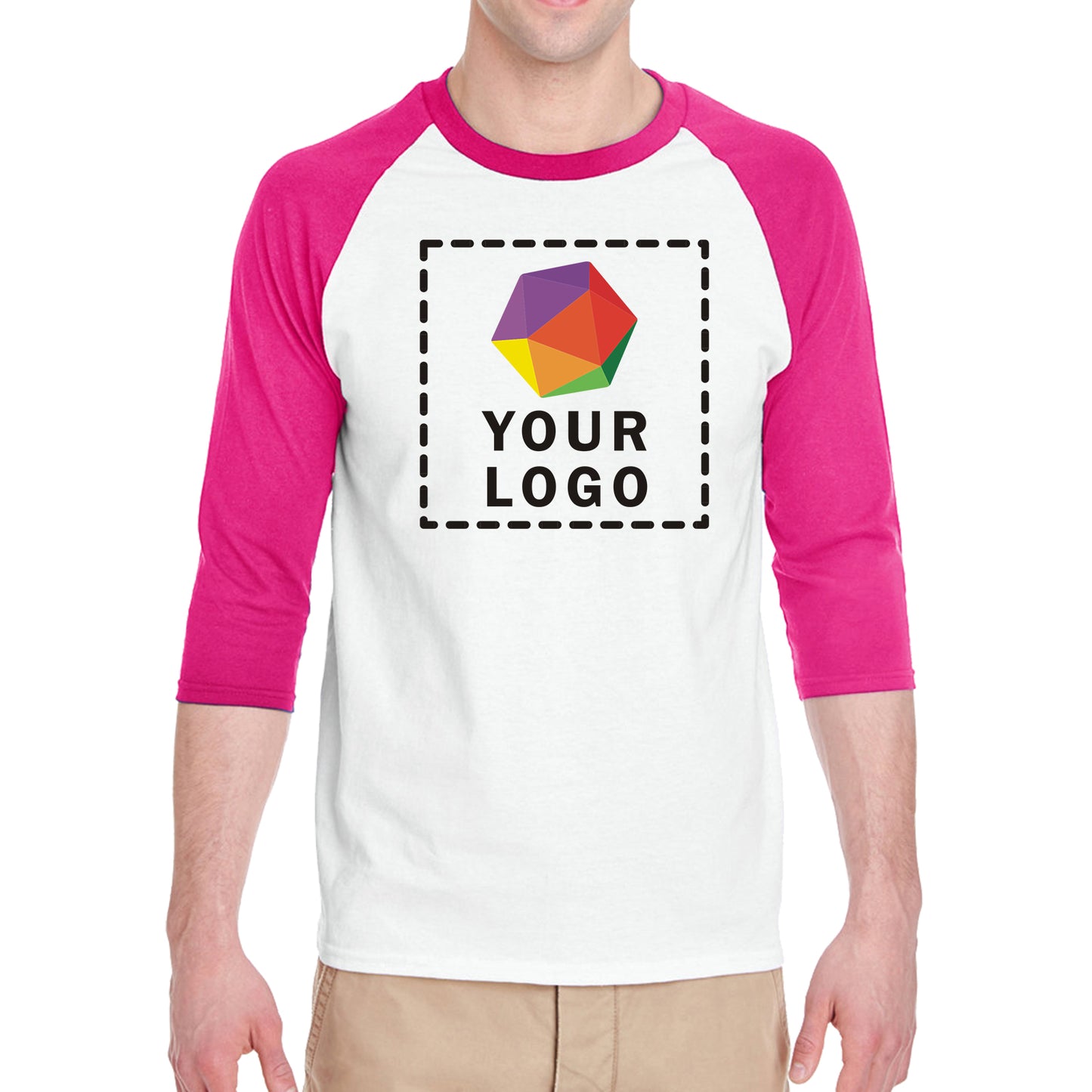 Gildan Custom Printed Adult Heavy Cotton™ Three-Quarter Raglan Sleeve T-Shirt - G570