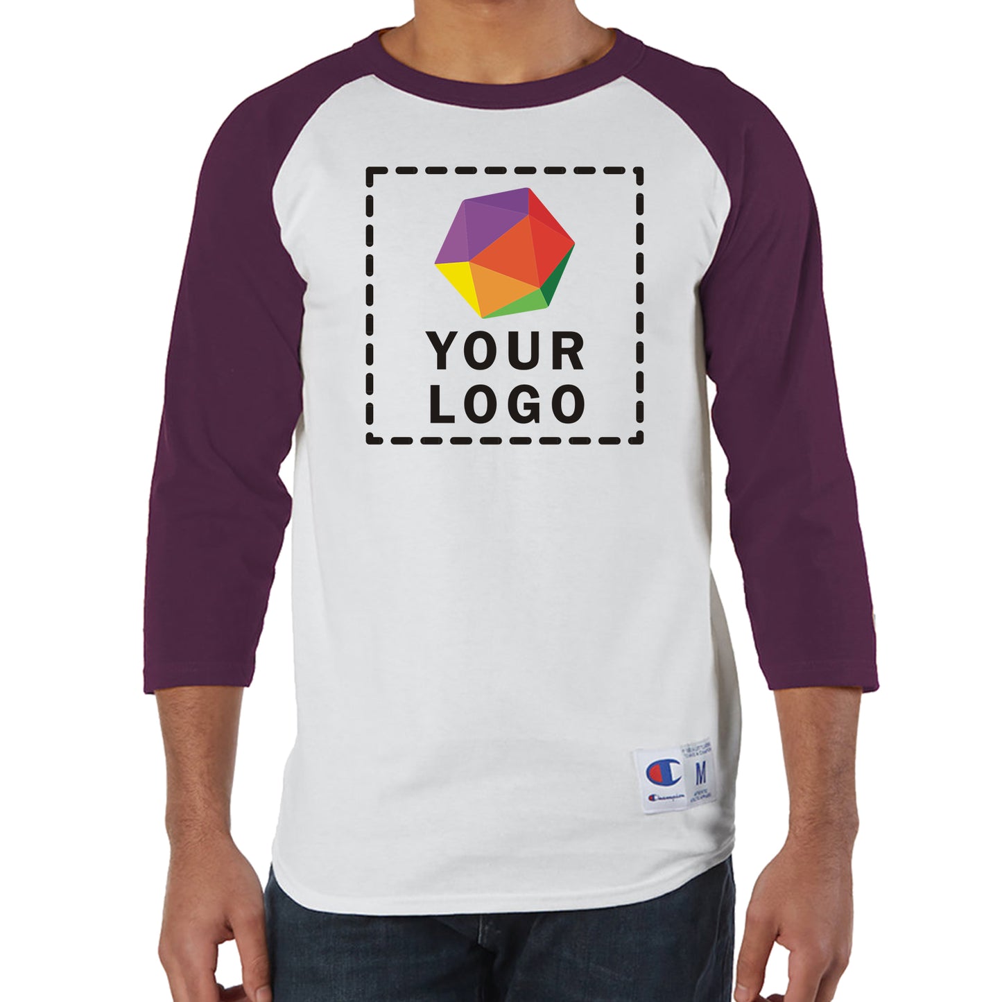 Champion Custom Printed Adult Raglan T-Shirt - T137