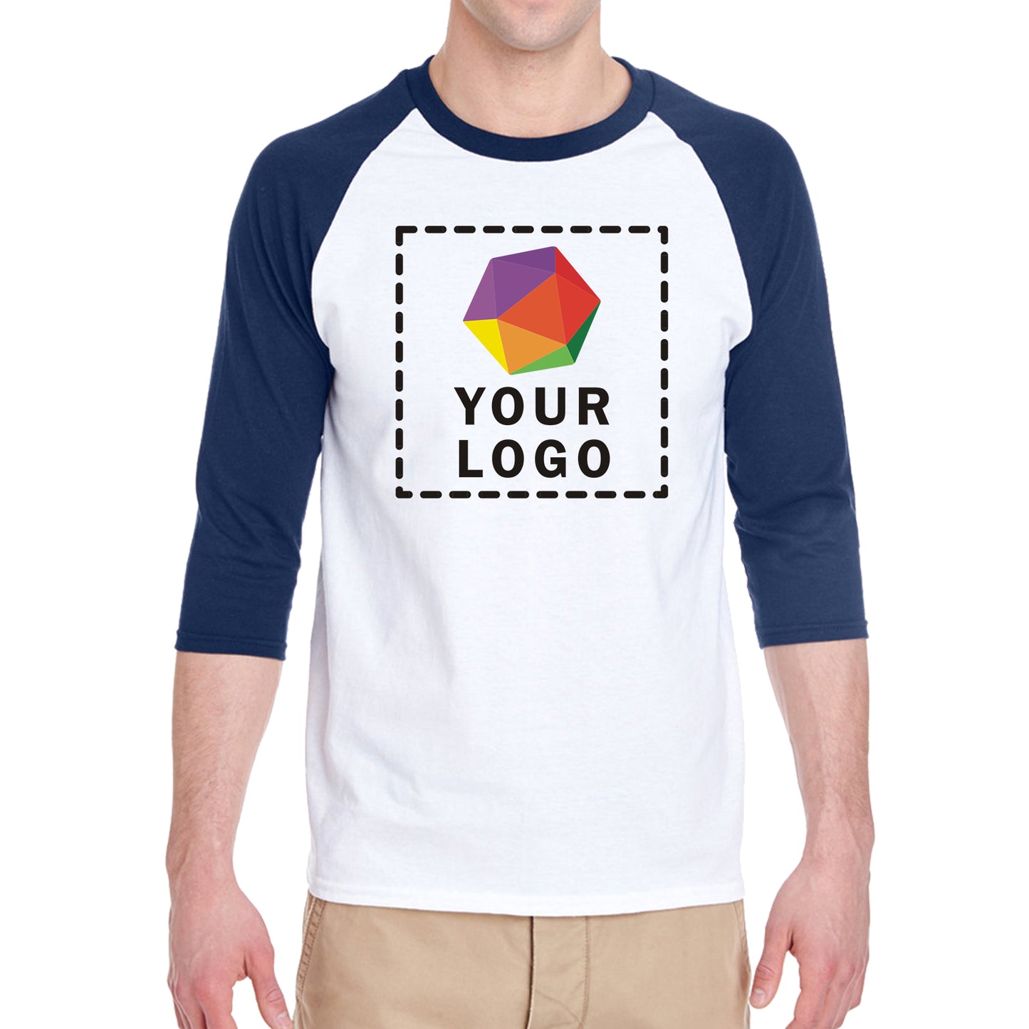 Gildan Custom Printed Adult Heavy Cotton™ Three-Quarter Raglan Sleeve T-Shirt - G570