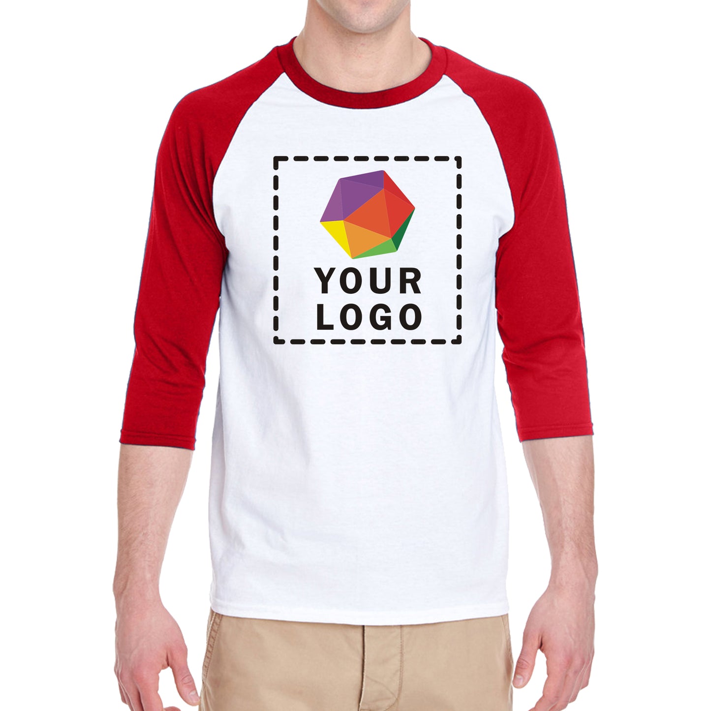 Gildan Custom Printed Adult Heavy Cotton™ Three-Quarter Raglan Sleeve T-Shirt - G570