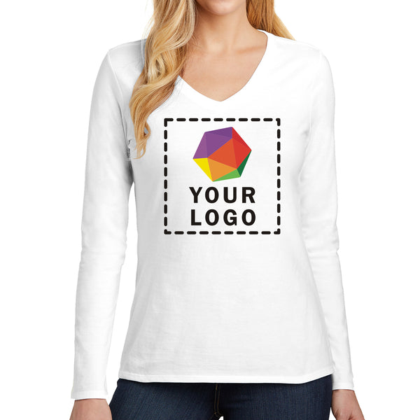 District® Custom Printed Women’s Very Important Tee ® Long Sleeve V-Neck - DT6201