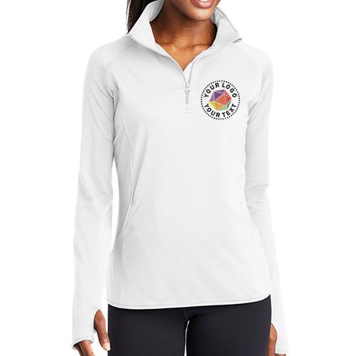 Sport-Tek® Custom Embroidered Women's Sport-Wick® Stretch 1/4-Zip Pullover - LST850