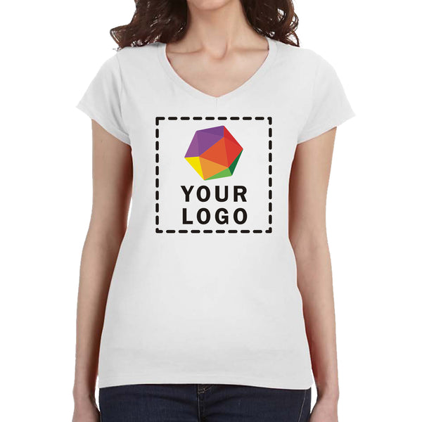 Gildan Custom Printed Ladies' SoftStyle® Fitted V-Neck T-Shirt - 64V00L
