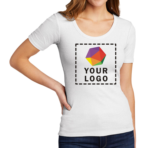 District® Women’s V.I.T.™ Custom Embroidered Rib Scoop Neck Tee - DT6020