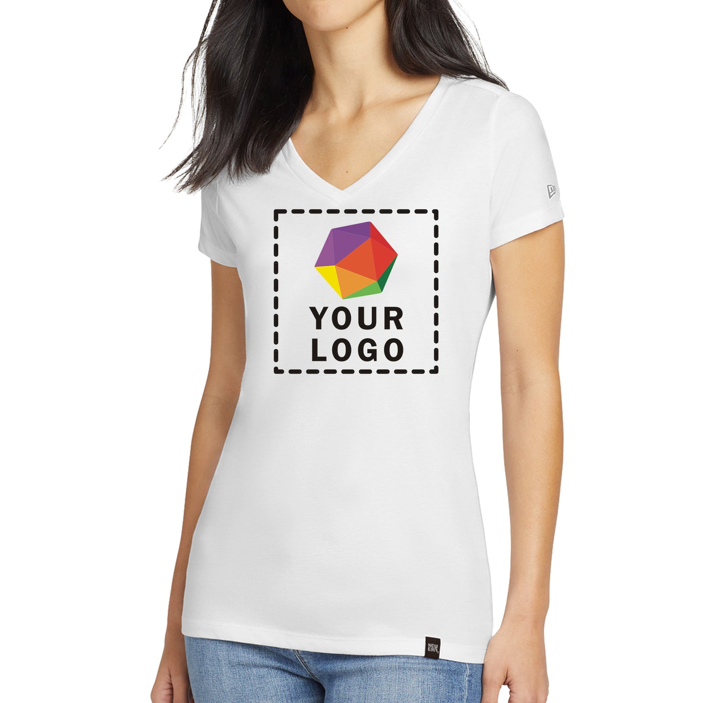 New Era® Custom Printed Women's Heritage Blend V-Neck Tee - LNEA101