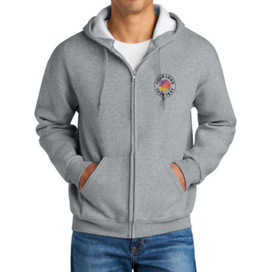 Jerzees Rugged™ Unisex Custom Embroidered Full-Zip Hooded Sweatshirt - Z12M