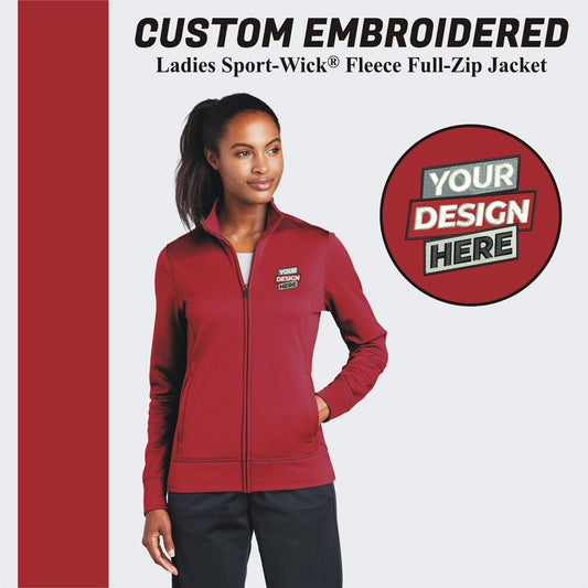 Sport-Tek® Custom Embroidered Women's Sport-Wick® Fleece Full-Zip Jacket - LST241