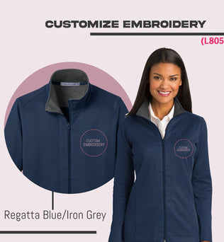 Custom Embroidered Women's Full Zip Jacket: Port Authority Vertical Texture - L805