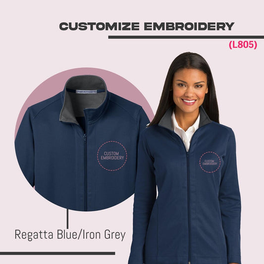 Custom Embroidered Women's Full Zip Jacket: Port Authority Vertical Texture - L805