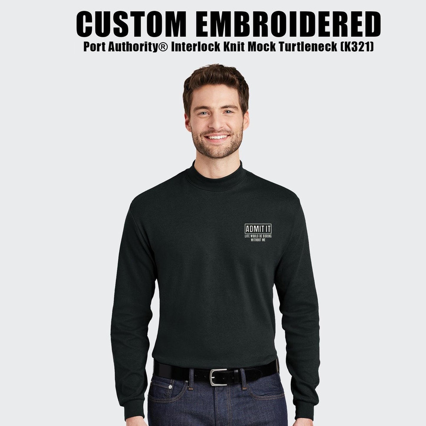 Port Authority® Custom Embroidered Interlock Knit Mock Turtleneck - K321