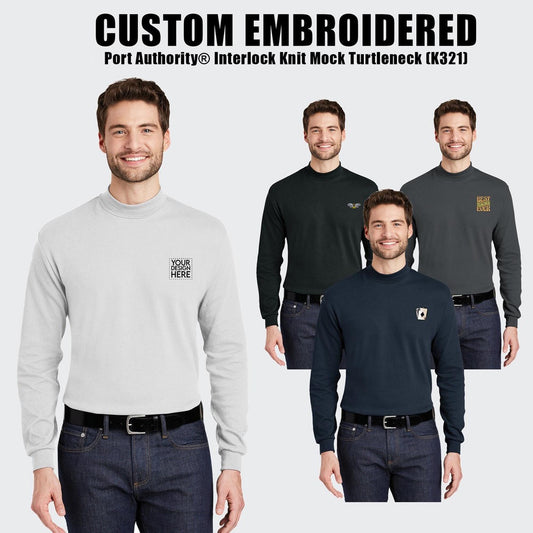 Port Authority® Custom Embroidered Interlock Knit Mock Turtleneck - K321
