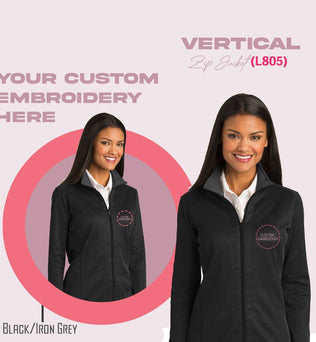 Custom Embroidered Women's Full Zip Jacket: Port Authority Vertical Texture - L805