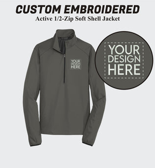 Port Authority® Custom Embroidered Active 1/2-Zip Soft Shell Jacket - J716
