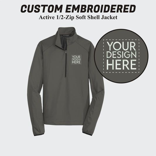 Port Authority® Custom Embroidered Active 1/2-Zip Soft Shell Jacket - J716
