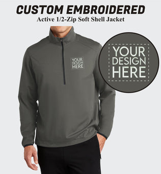 Port Authority® Custom Embroidered Active 1/2-Zip Soft Shell Jacket - J716