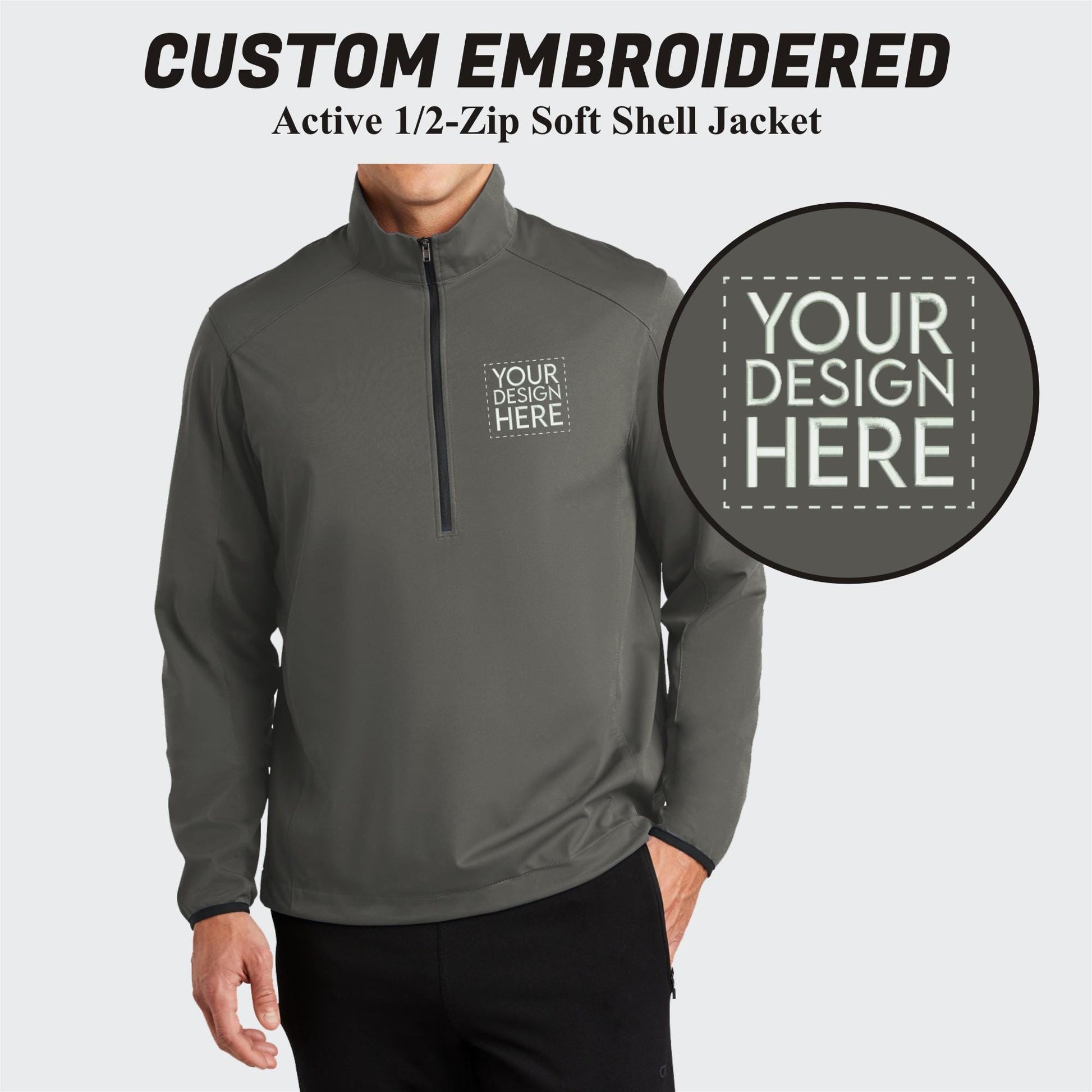 Port Authority® Custom Embroidered Active 1/2-Zip Soft Shell Jacket - J716