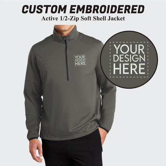 Port Authority® Custom Embroidered Active 1/2-Zip Soft Shell Jacket - J716