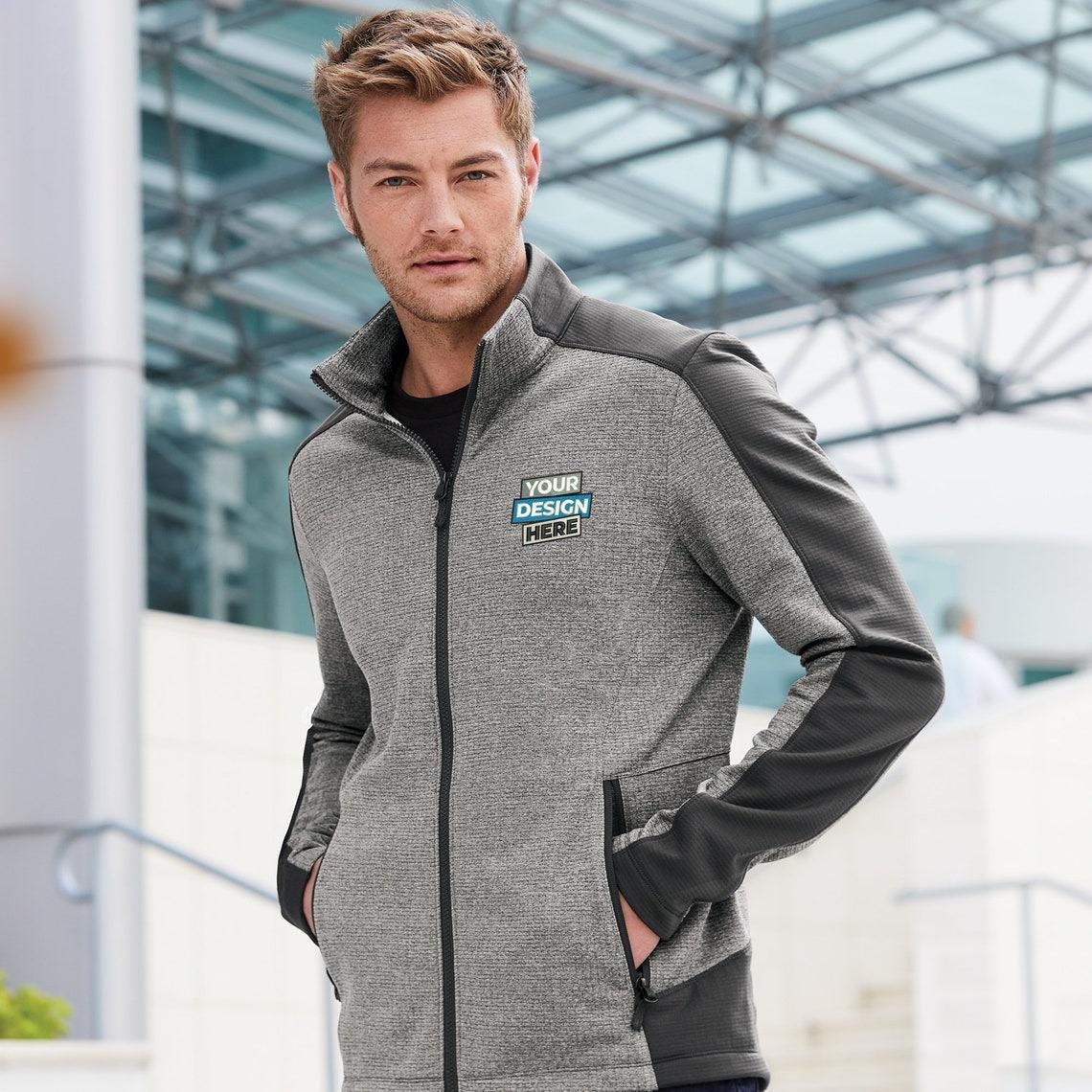 Port Authority® Custom Embroidered Grid Fleece Jacket - F239