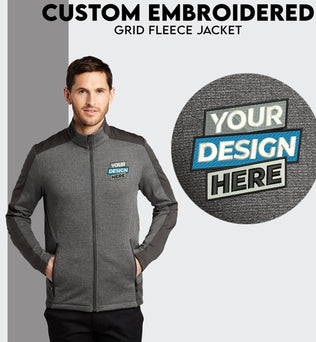Port Authority® Custom Embroidered Grid Fleece Jacket - F239