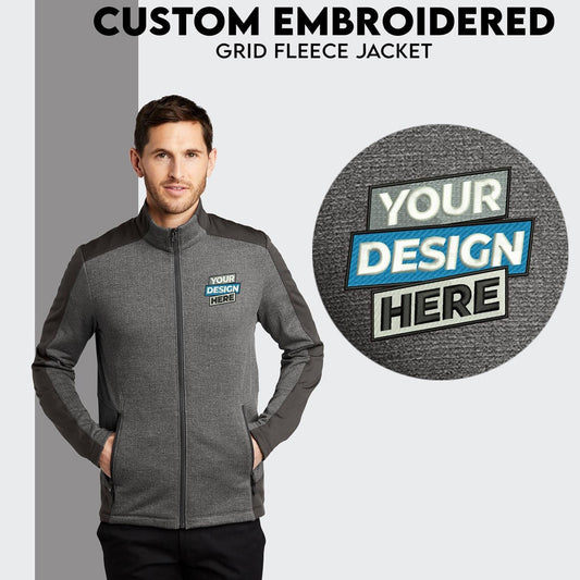 Port Authority® Custom Embroidered Grid Fleece Jacket - F239