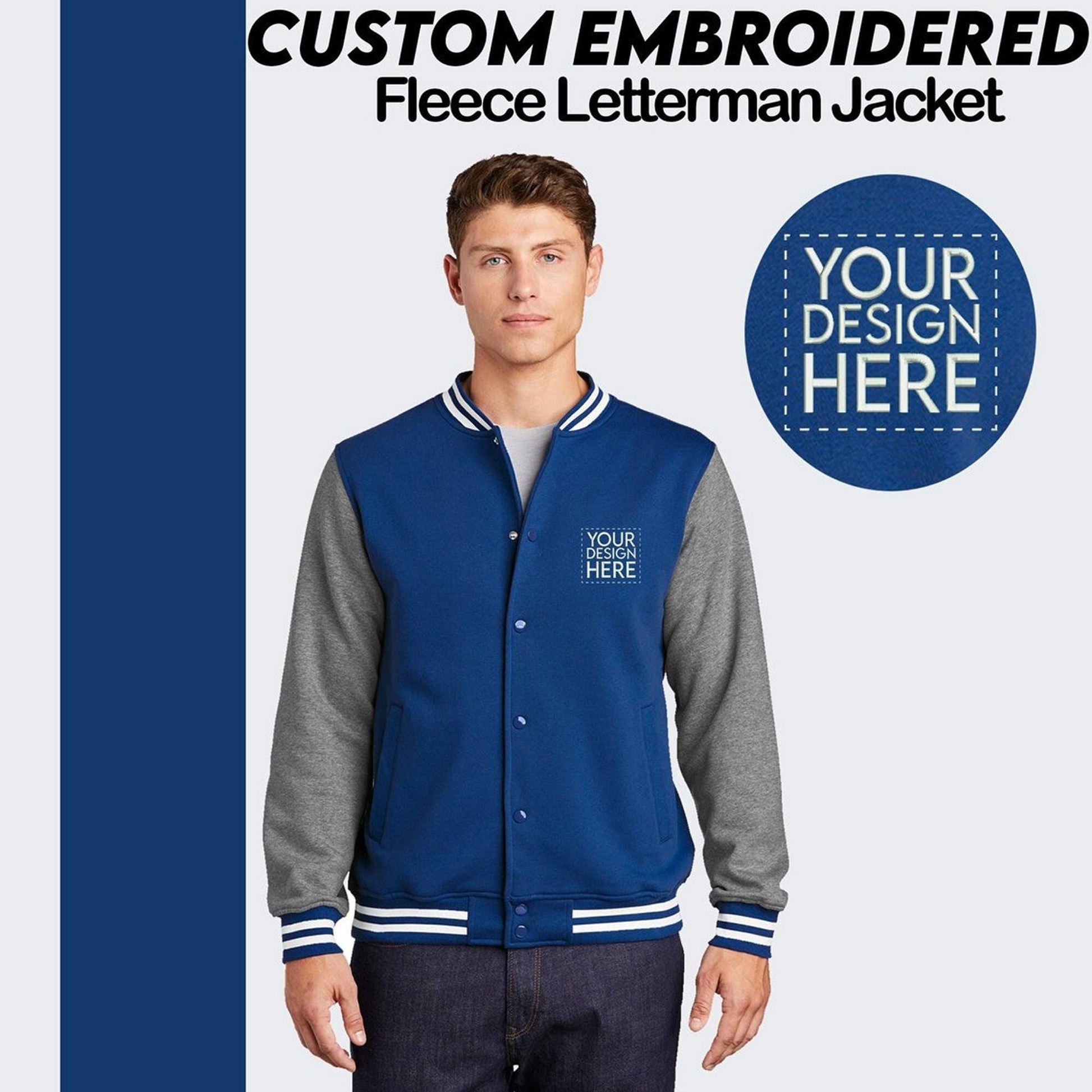 Sport-Tek® Custom Embroidered Fleece Letterman Jacket - ST270