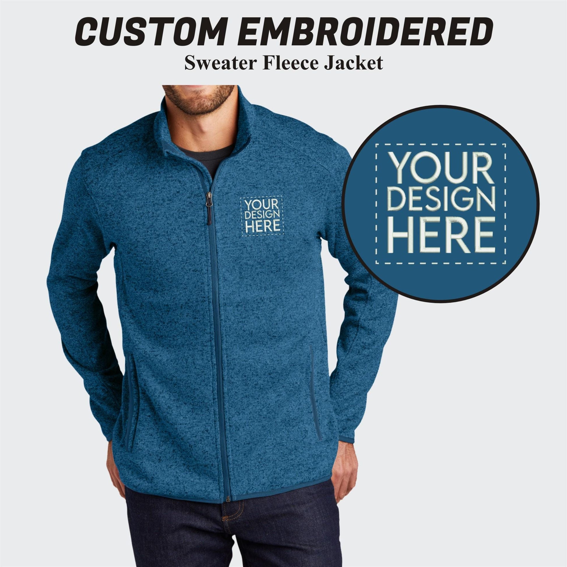 Port Authority® Custom Embroidered Sweater Fleece Jacket - F232
