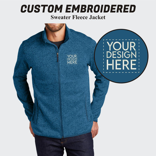 Port Authority® Custom Embroidered Sweater Fleece Jacket - F232