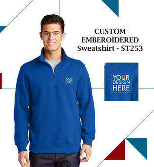 Sport-Tek® Custom Embroidered 1/4-Zip Sweatshirt - ST253