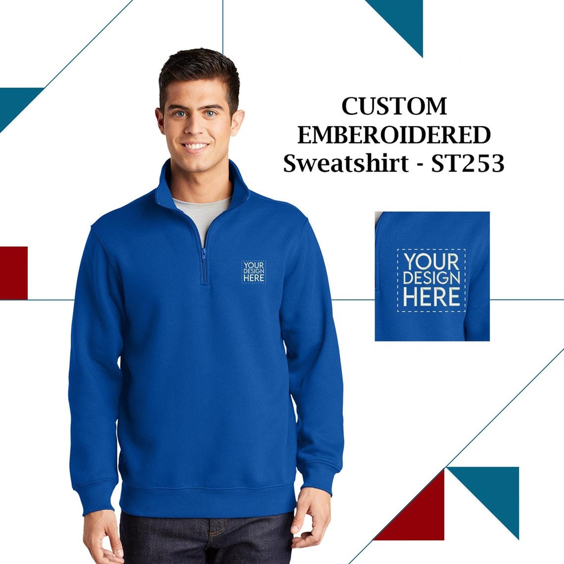 Sport-Tek® Custom Embroidered 1/4-Zip Sweatshirt - ST253