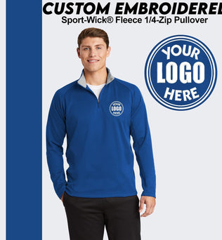 Sport-Tek® Sport-Wick® Custom Embroidered Fleece 1/4-Zip Pullover (F243)