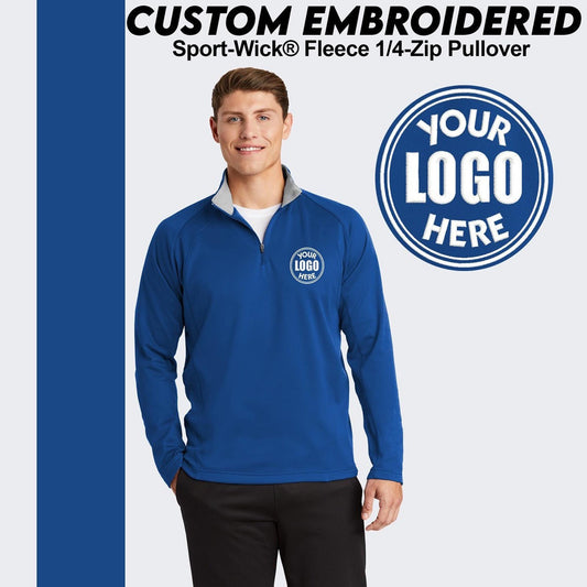 Sport-Tek® Sport-Wick® Custom Embroidered Fleece 1/4-Zip Pullover (F243)